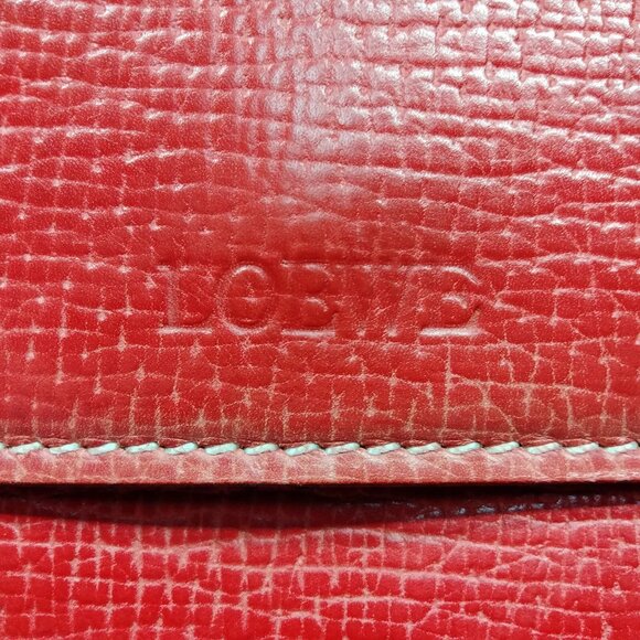 LOEWE Shoulder Bag Red Leather - Picture 9 of 9